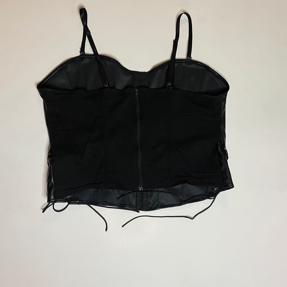Faux Leather Zip Up Corset 2XL - Picture 2 of 4